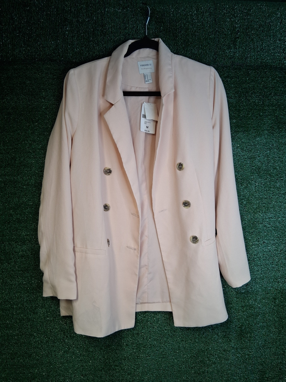 Forever 21 Light Blush Double-Breasted Blazer
